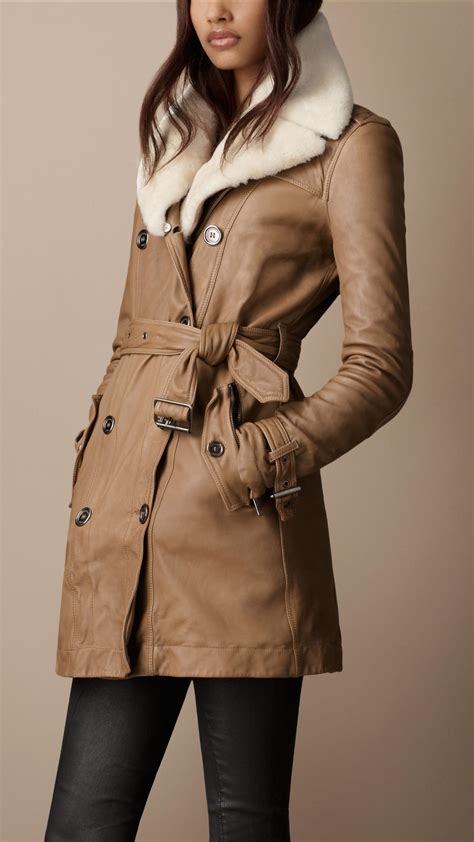 burberry shearling collar trench coat|burberry trench coat outlet.